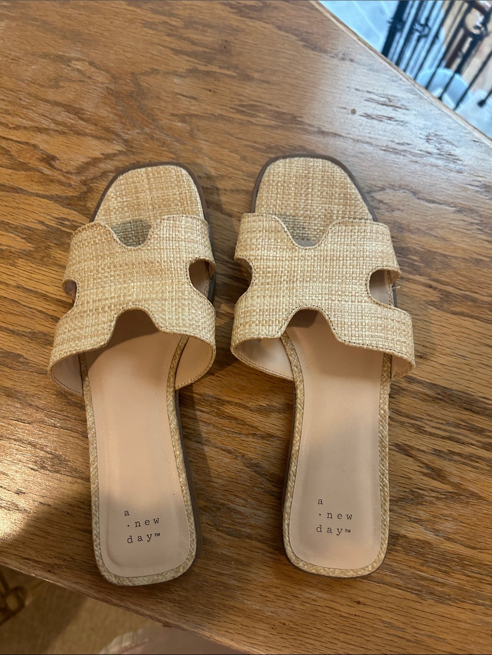 a new day Natural Woven Slide Mules